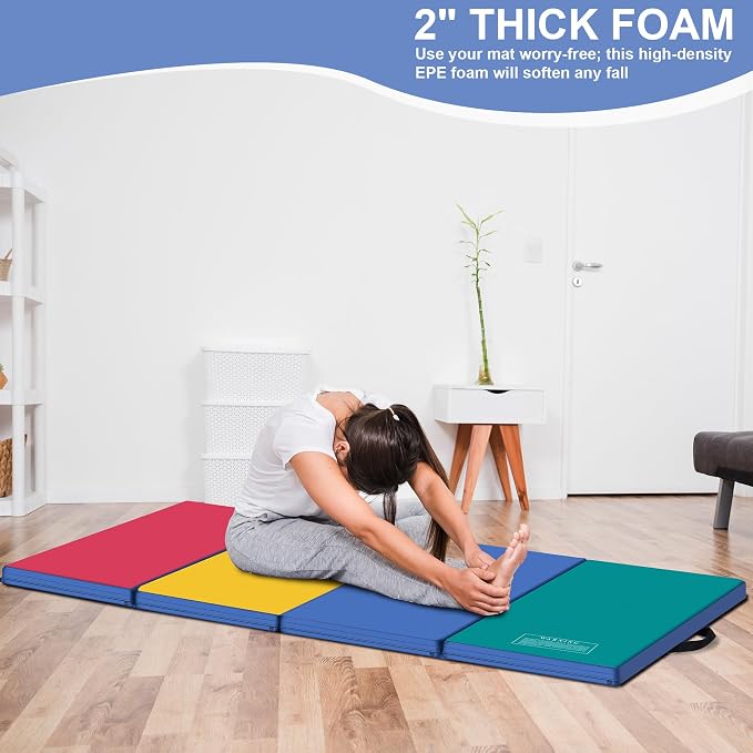 Polar Aurora 3'x6'x2 Thick Folding Gymnastics Exercise Mat Aerobics Stretching Yoga Mats
