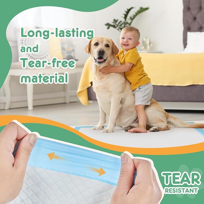 DUMOS 500 Count Puppy Dog Pads, Disposable Dogs Potty Pee Training Pads | 6-Layer Super Absorbency, Disposable Pet Leakproof Quick Drying, 22"×22"× Regular Size
