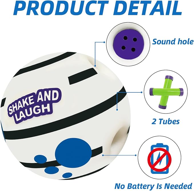 Glow in The Dark Dog Toys Ball, XL, 5.51 in (14 cm) | Interactive, Shaking with Gibbering Sound