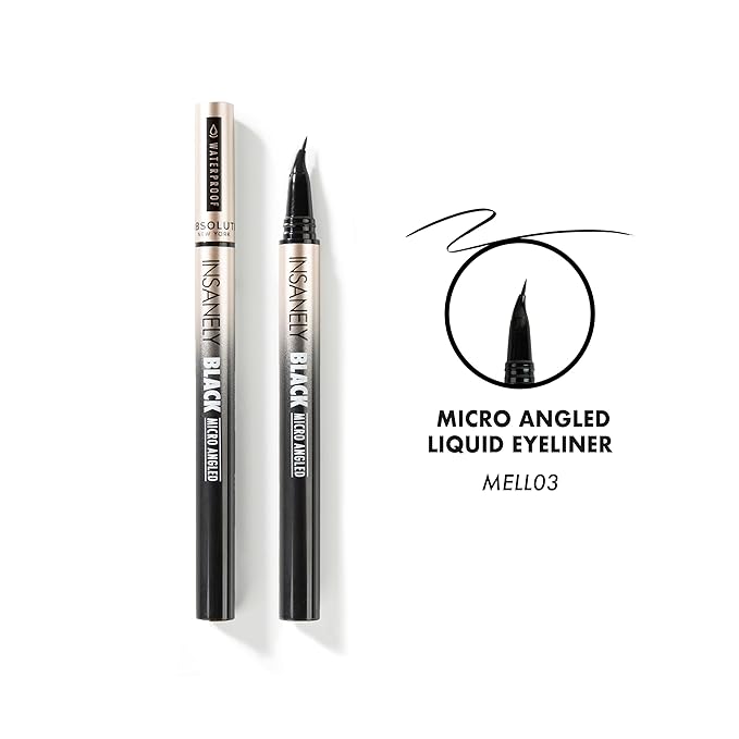 Absolute New York Insanely Black Flex Brush Liquid Eyeliner, Flexible Tip, Waterproof & Smudgeproof, Long-Lating and Pigmented