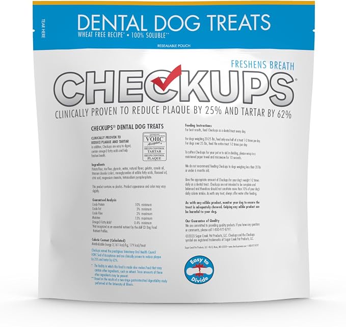 Checkups Dental Dog Treats, 24 Treats - 48 oz. in Each Pack (Pack of 4)