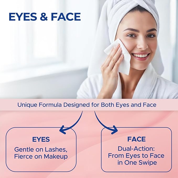 Dr. FIscher Makeup Remover Wipes - Sensitive Skin Formula, Individually Sealed, No Rinse, Eyes and Face Safe