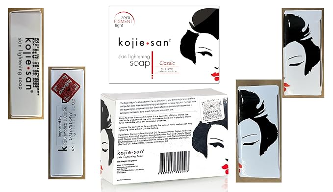 Kojie San Skin Lightening Soap - Bundle Pack - Original Kojic Acid, Dark Spot Remover Bar Soap with Coconut & Tea Tree Oil, 65g x 48 Bars