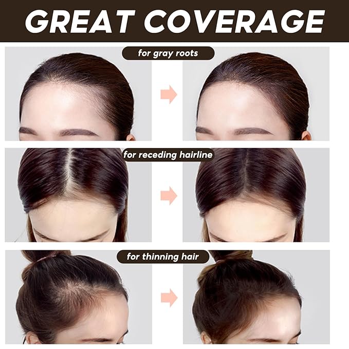 LALACHUU Hair Powder, Hair Powder for Women & Men Root Touch Up Hair Color, Hairline Powder Instantly Gray Water-Resistant Bald Spot Concealer 0.53 Ounce, Dark Brown