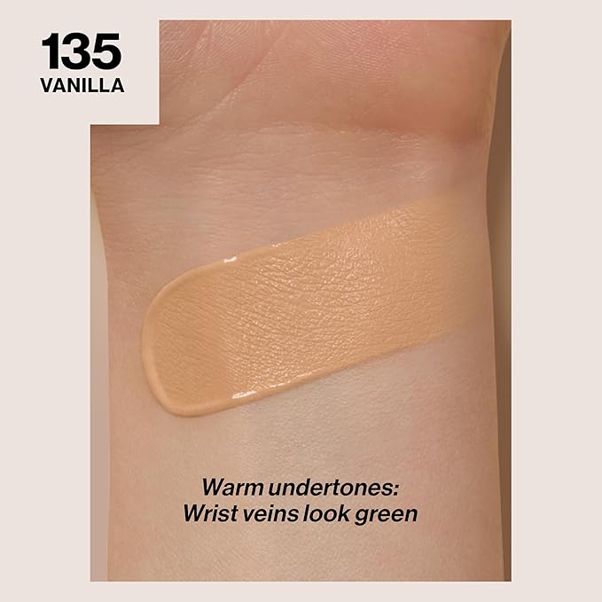 Revlon Liquid Foundation, ColorStay Face Makeup for Normal & Dry Skin, SPF 20, Longwear Medium-Full Coverage with Natural Finish, 135 Vanilla, 1 Fl Oz