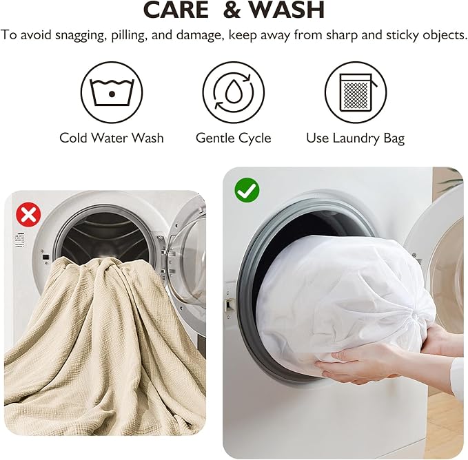 EMME Cotton Muslin Throw Blanket 4 Layer for Adults, Lightweight Breathable Gauze Blanket, Soft All Season Couch Blanket for Couch Bed Travel (Beige, 50"x60")