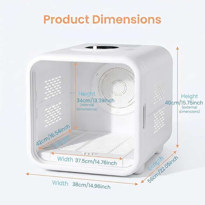Pet Dryer Box Cat Dryer Small Dog, Petting Window Quiet Fast