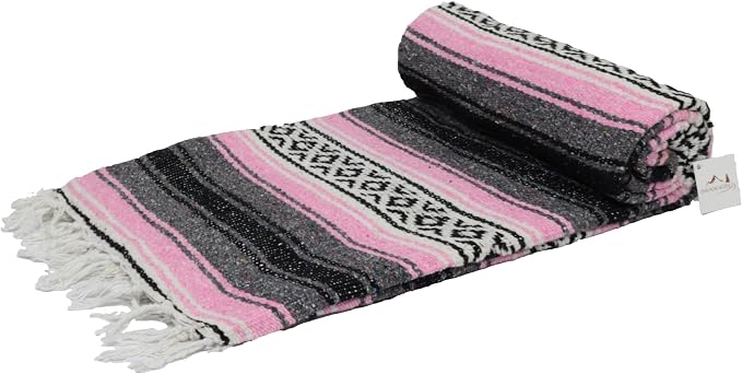 Open Road Goods Bulk Falsa Blankets - Handwoven Authentic Mexican Falsa - Great for Weddings, Yoga, Beach, Picnics, or Mexican Throw! (Pink, 15 Pack)