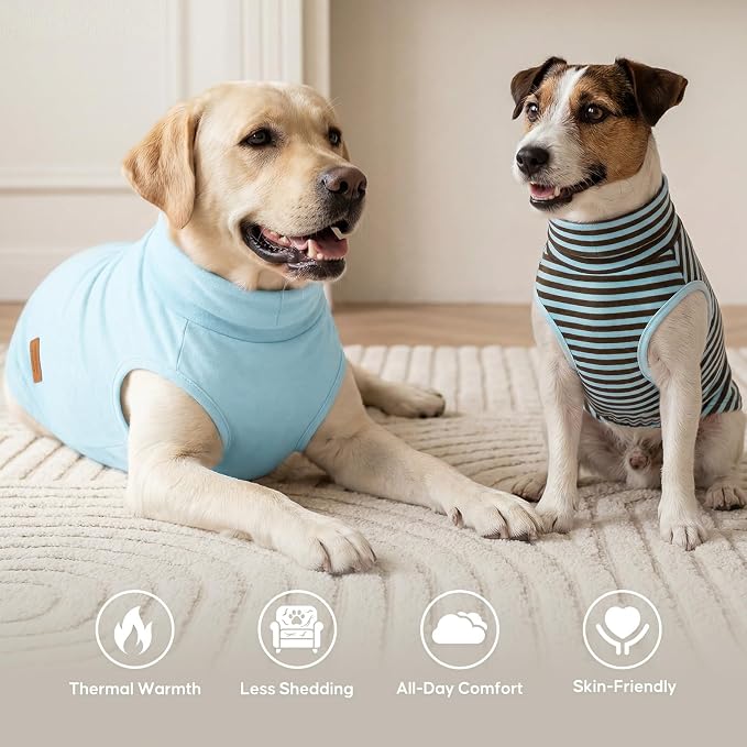 KYEESE 2Pack Dog Sweater for Large Dogs Soft Pet Coats Fleece Sweatshirt | Warm Turtleneck Dog Pullover Clothes, 4-Way Stretch & Lightweight Vest, Doggie Coat in Cold Weather, Daily Wear