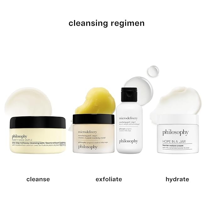 philosophy purity one-step meltaway cleansing balm – with hydrating glycerin – removes stubborn makeup & impurities – with nourishing meadowfoam seed oil