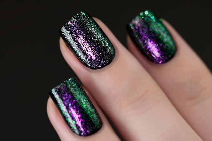 ILNP Mile High - Pink-Purple, Forest Green Iridescent Topper Nail Polish