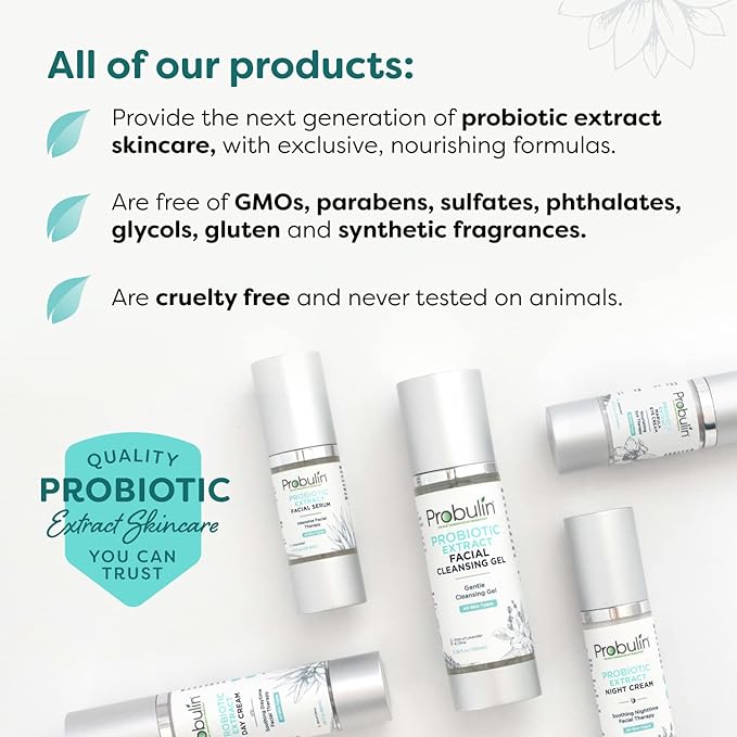 Probulin Probiotic Extract Facial Cleansing Gel - Exfoliates and Cleanses - 3.38 fl oz