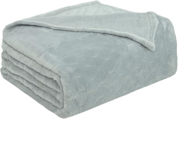 Fleece Blanket Super Soft Cozy Throw Blanket 50" x 60", Lightweight Fuzzy Comfy Textured Flannel Blanket Warm Plush Throw Blankets for Couch, Sofa, Bed, Mirage Gray