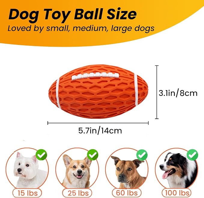 Dog Toy, Interactive Squeaky Dog Ball Toy for Aggressive Chewer
