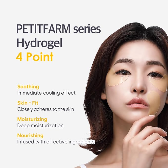 Petitfee Chamomile Brightening Hydrogel Eye Mask 60ea (30pairs) - Revitalizing Eye Patch with Chamomile, Yuzu, Pumpkin, Vitamin Tree, Brightens Under Eyes, Cooling, Moisturizing, Soothing Eye Care