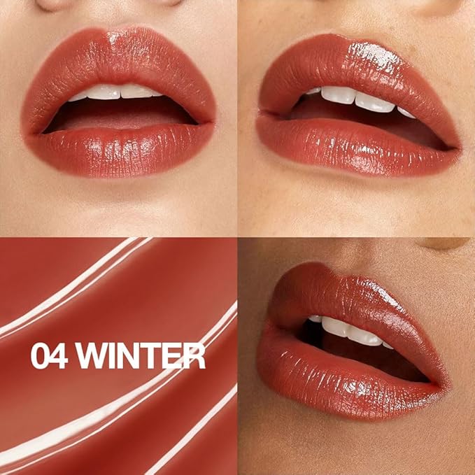 2Pcs Tinted Lip Balm Moisturizing Lipstick – Soft Pale Pink & Cool Plum Red Sheer Hydrating Lip Color for Dry Lips – Nourishing Lip Balm for All Women with a Subtle Natural Scent (S01 & S04)