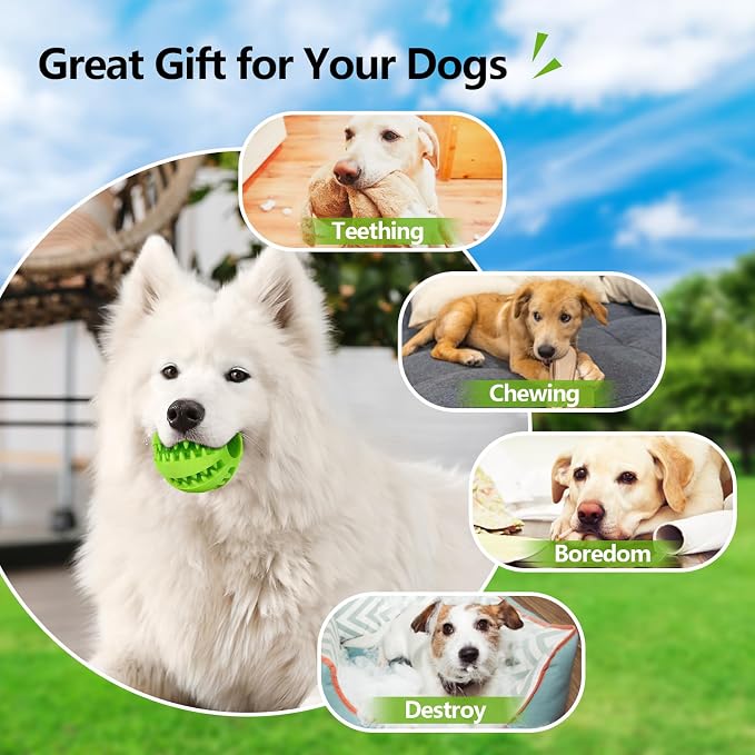 Treat-Dispensing Dog Toys: 2Pack Dog Balls for Teething