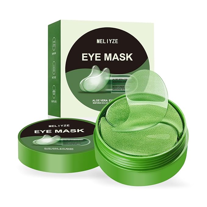 Under Eye Patches for Dark Circles and Puffiness, Aloe Vera Eye Masks 60 Pcs, Anti-Aging Eye Treatment to Reduce Wrinkles & Fine Lines, Hydrating & Firming Under Eye Skin with Natural Ingredients