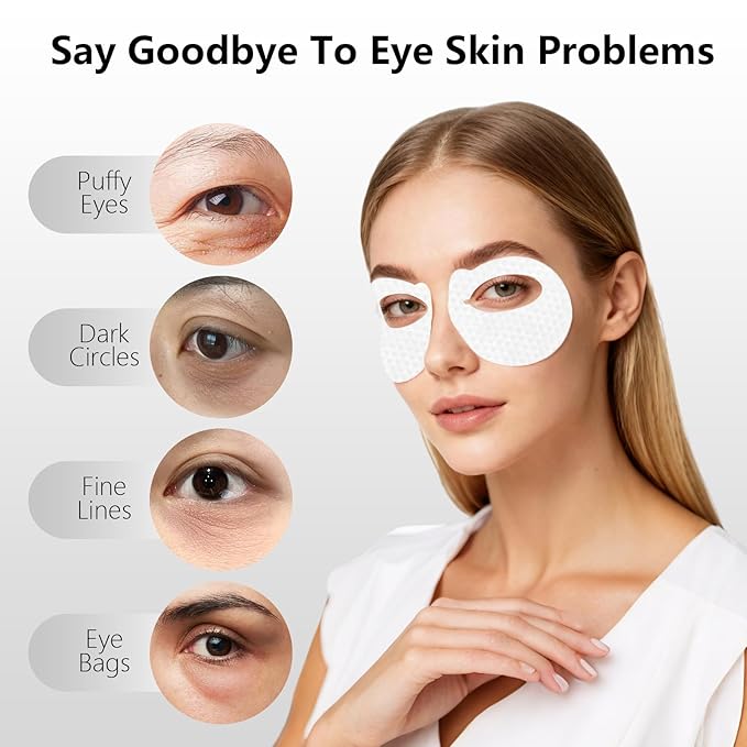 Salmon DNA PDRN Eye Patches for Dark Circles & Puffiness 50 Patches Collagen Multi Peptide Under Eye Masks for Wrinkles Hydrating 360° Eye Treatment Pads, Anti-Aging Travel Skincare for Women