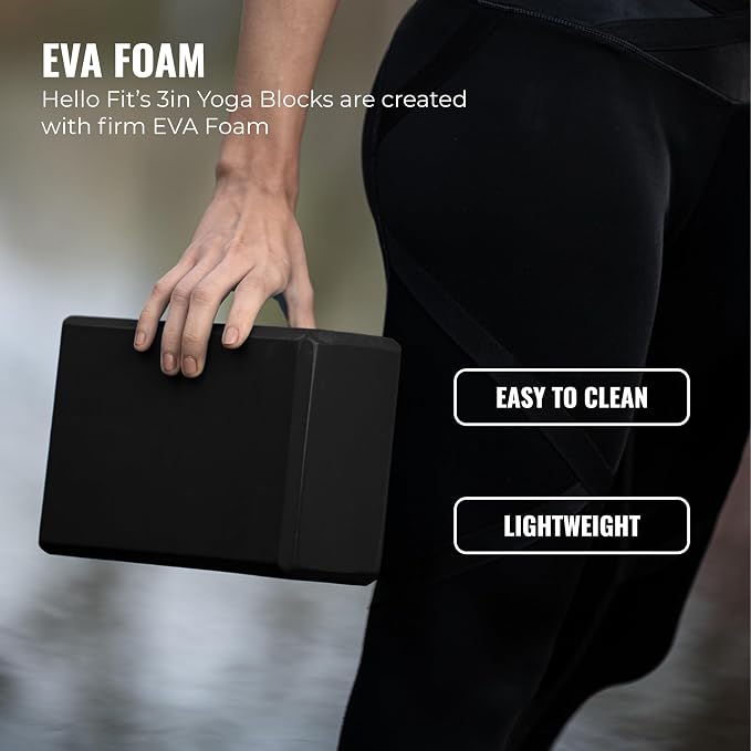 3" Yoga Block, 10 Pack Bulk EVA Foam Yoga Blocks, Firm and Supportive Yoga Brick, Balance Foam for Stretching, Pilates, and Workout, 3" x 6" x 9"