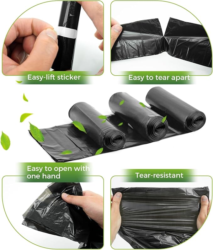 Charmount 200 Pack Dog Poop Bags Rolls with Zippered Pouch Dispenser Holder | Extra Thick Leak-Proof Unscented Waste Bags, Coreless Easy Load for Small to Large Dogs
