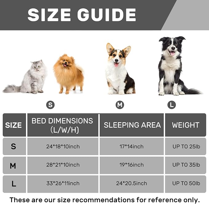 Hollypet Medium Dog Large Cat Bed Puppy Couch Beds for Pets up to 35 lbs | Fluffy Dog Cat Couch Plush Soft Warming Pets Beds with Machine Washable Cover and Non-Slip Bottom