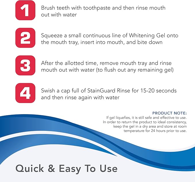 Plus White Premier Whitening System - 5 Minute Speed Whitening Gel, Comfort Fit Mouth Tray & StainGuard Post - Dentist Approved & Professional Grade (2 oz Tube, Mouth Tray and 4 oz Post Rinse)