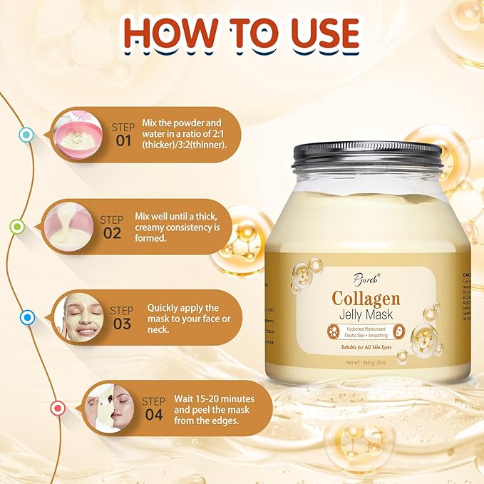 Jelly Masks for Facials Professional, Collagen Firming, Hydrating & Moisturing Face Mask Skin Care, Hydrojelly Peel Off Jelly Mask with Mixing Bowl Set, DIY Spa Use for All Skin Types