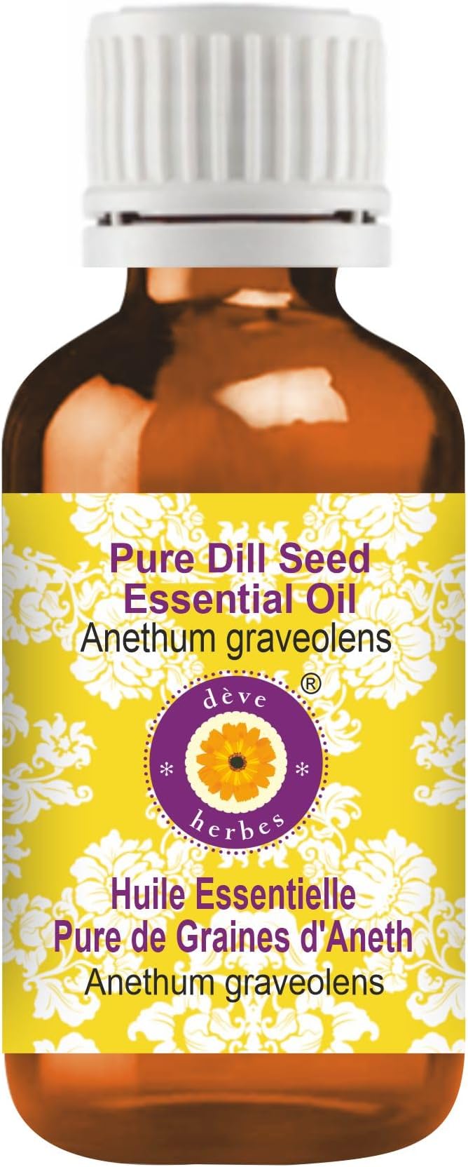 Deve Herbes Pure Dill Seed Essential Oil (Anethum graveolens) Steam Distilled 100ml (3.38 oz)