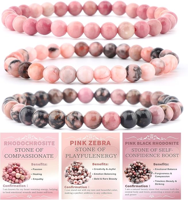 NCB 2.3-Piece 4mm Natural Crystal Gemstone Stretch Bracelets – Handmade Reiki Energy Healing Jewelry for Meditation,Yoga, Unisex