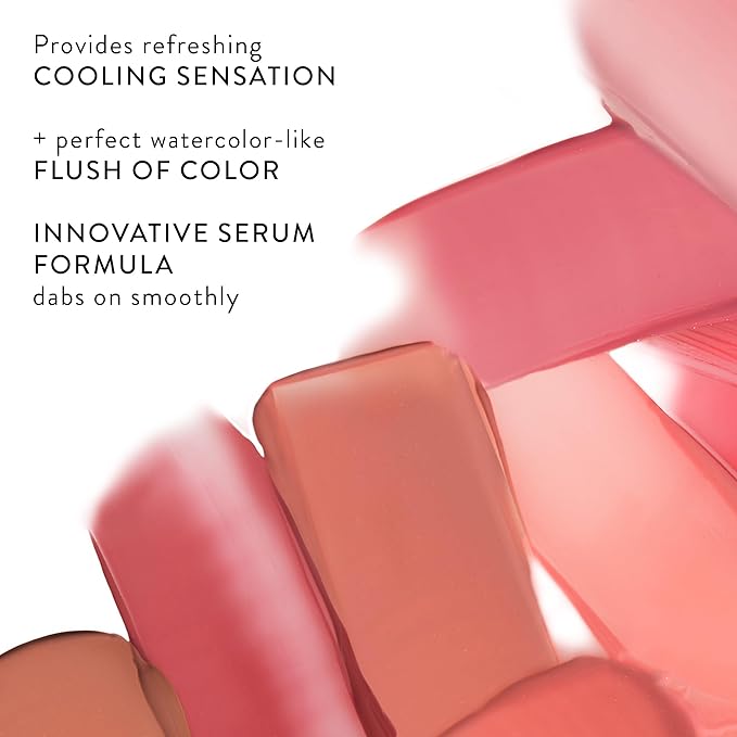 LAURA GELLER NEW YORK Serum Blush Tint, Lightweight Liquid Blush for Cheeks, Weightless Watercolor Sheer Finish, Casual Coral