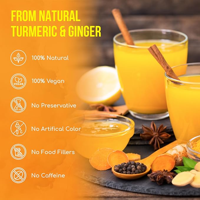 FreshDrinkUS, Premium 135 Ginger Turmeric Tea Bags, 100% Natural Ingredients, Hand-made Blend of Ginger and Turmeric Herbal Tea, Eco-conscious Tea Bags. No Sugar, No Caffeine, No Gluten, Vegan.