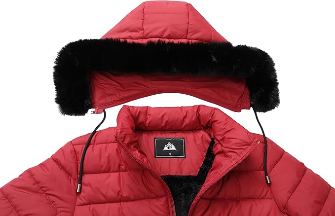 GOLDLADIES Women's Waterproof Long Down Jacket,Warm Winter Hooded Puffer Coat Thickened for Hiking Outdoor