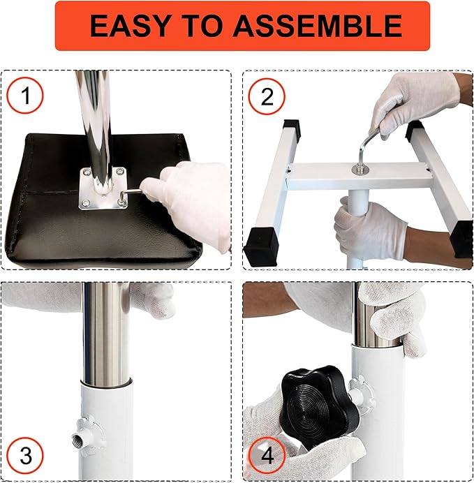 Pedicure Stand Stool Footrest Stand Adjustable Height Technician SPA Beauty Stand Stool with Non-Slip SPA Salon Home Equipment Black