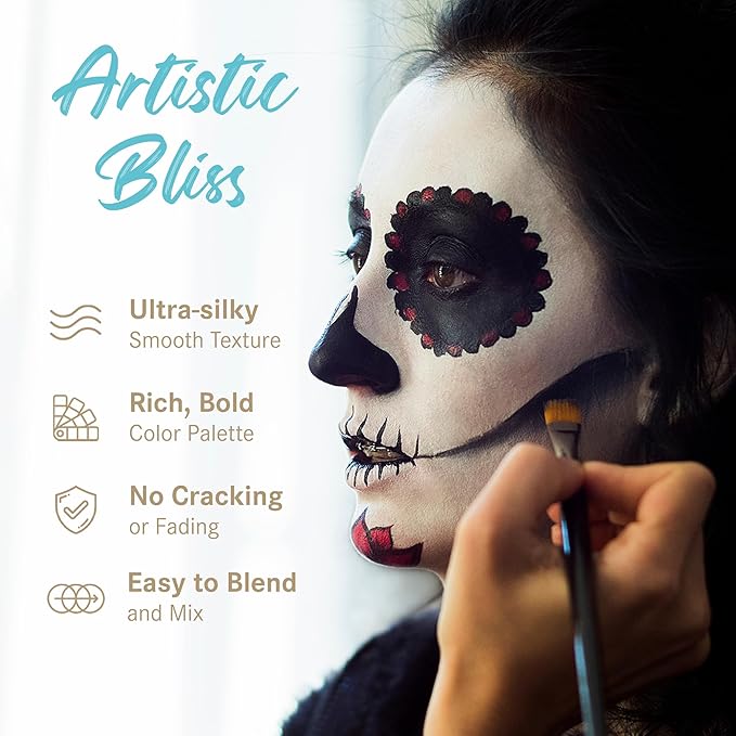 Face and Body Paint (water-based) Neon Green(30gm) Non-Toxic High-Quality Paint for Children and Adults Halloween Makeup, Costumes, Festivals