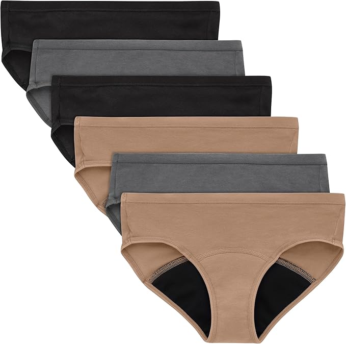 Hanes Girls' Period Underwear Boxer Briefs, Comfort Period Boxer Brief Panties for Girls, Moderate Protection