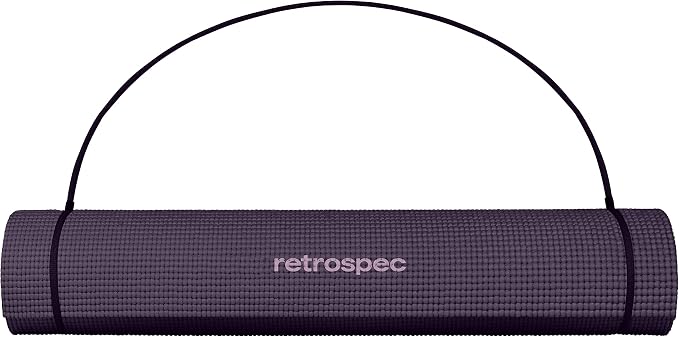 Retrospec Pismo Yoga Mat w/Nylon Strap for Men & Women - Non Slip Exercise Mat for Yoga, Pilates, Stretching, Floor & Fitness Workouts, .5mm Thick, Easy to Clean