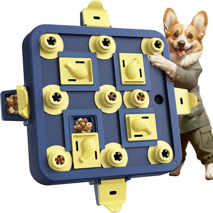 KADTC Dog Chess Puzzle Toy, 3-Levels, Mental Stimulation for Smart Dogs