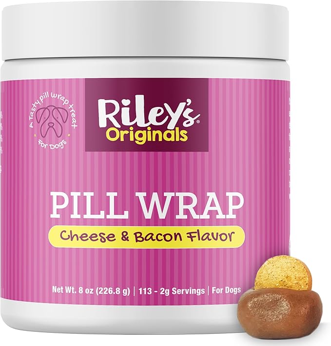 Riley's Pill Wrap for Dogs - Cheese & Bacon Pill Paste for Dogs - 8oz