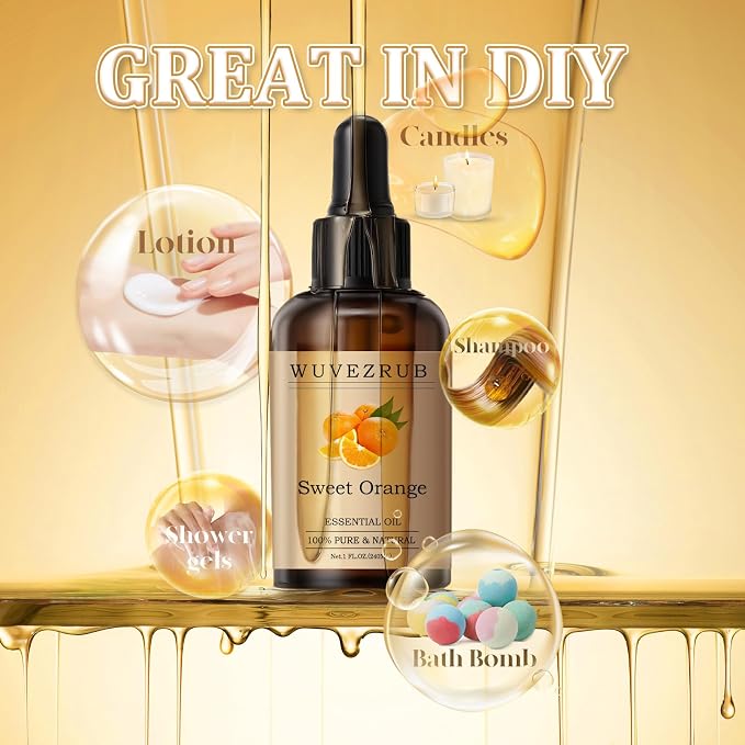 Sweet Orange Essential Oil 120ML - 100% Pure and Natural Oils for Aromatherapy Diffuser - 4 Fl Oz/Sweet Orange