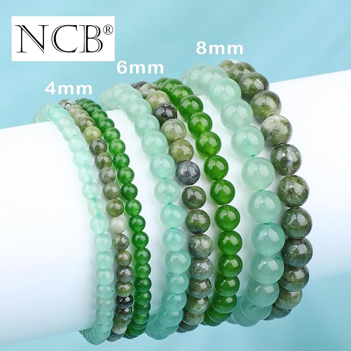 NCB 2.3-Piece 4mm Natural Crystal Gemstone Stretch Bracelets – Handmade Reiki Energy Healing Jewelry for Meditation,Yoga, Unisex