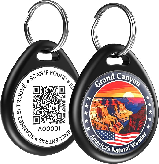 QR Code Dog Tags Personalized for Pets, Real-time Alerts, Canyon