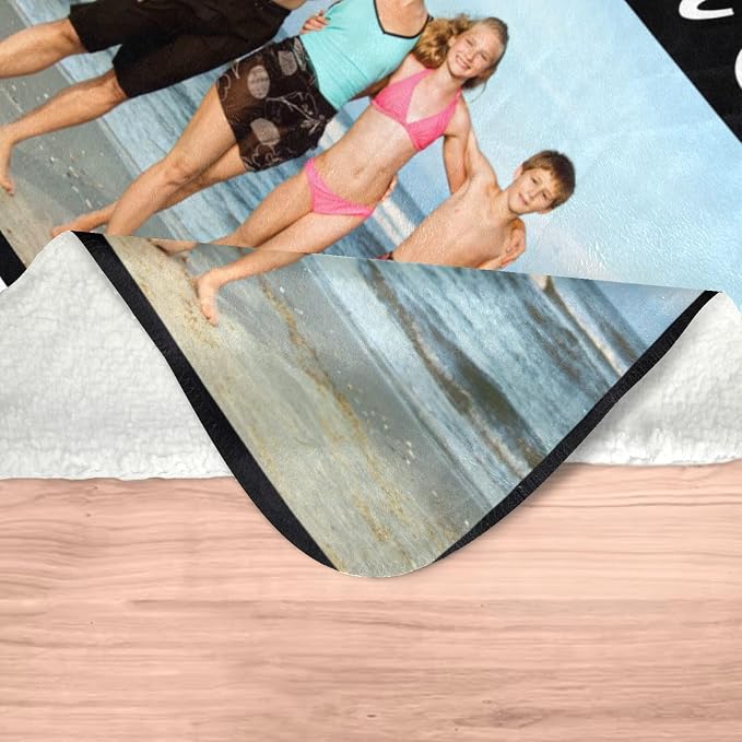 inkArts Custom Blanket with Photo, Personalized Blanket, Customized Photo Blankets, Customizable Picture Blankets, Personalized Fathers Day Blanket Gifts for Dad Baby Kid Family