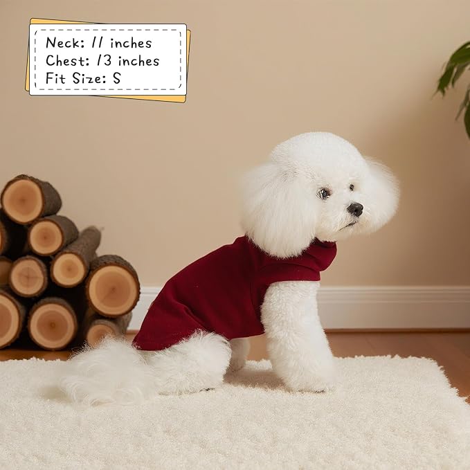 Cat Sweater Warm Fleece Pet Clothes for Cats Only | Soft Cat Vest Puppy Hoodie Coat, Fall Cold Winter Sweatshirt Pullover Clothing also for Small Dogs, Wine Red L
