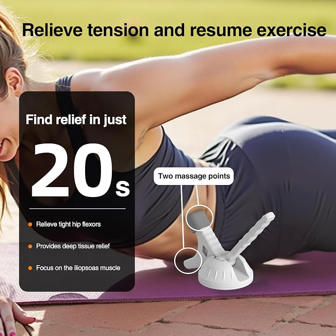 Psoas Release Tool-Hip Flexor Release Tool Fully Adjustable for Iliacus,Waist Pain Sciatica,Back&Posture Relief,Massage Hook and Trigger Point Massage Tool