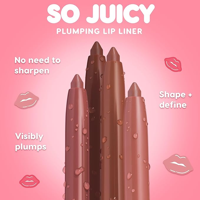 ColourPop So Juicy Plumping Lip Gloss Balm Vacay Mode (0.07 oz) + So Juicy Plumping Lip Liner Westwood (0.01 oz), Peptide & Ceramide Lip Set for Shine, Shape & Hydration