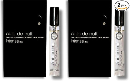 Armaf Club De Nuit Intense – Fruity, Floral, Woody, Amber – Eau de Toilette Vial Spray for Men, 0.24 oz / 7 ml (Pack of 2)