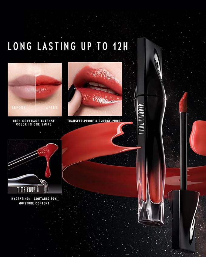 STELLAR DUST LIP STAIN-Long Lasting, Waterproof and Transferproof Lip Tint, Glossy Finish Lip Gloss, Lightweight Lipstick, High Coverage, Stocking Stuffers For Teen Girls (002 Gemini)