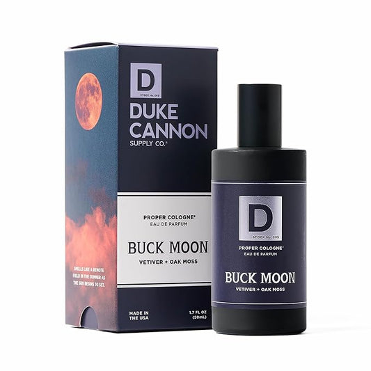 Duke Cannon Proper Cologne Buck Moon | Men's Eau de Parfum | Lime and Vetiver | Warm, Earthy, Long-Lasting Scent | 1.7 fl oz