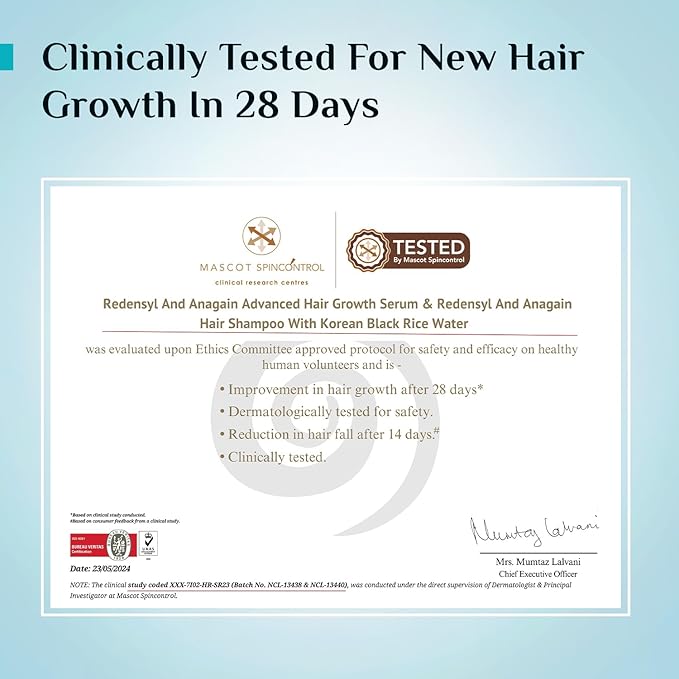 Pilgrim Advanced Hair Growth Serum with Redensyl 3%, Anagain 4% & Baicapil | Hair Fall Control & Regrowth | Korean Black Rice | For Men & Women, 1.69 Fl Oz (50ml)